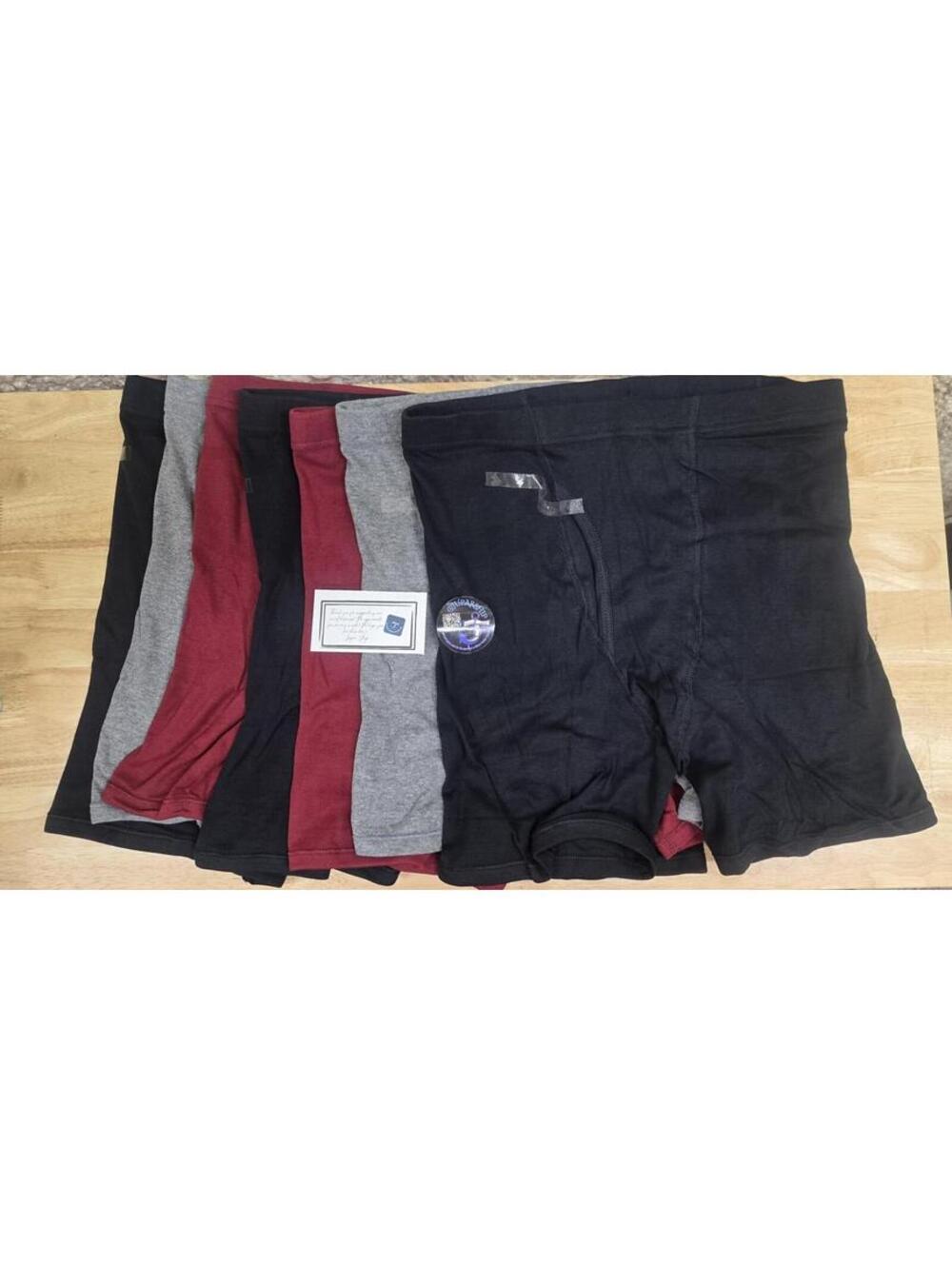 Gildan Men’s Covered Waistband Boxer Briefs 7‑Pack Black Garnet Graphite XL